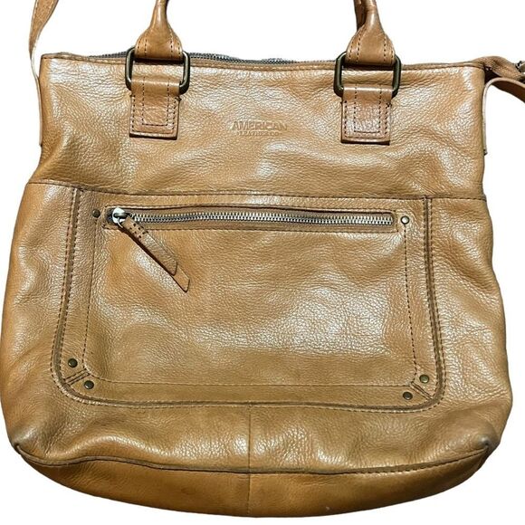 American Leather Co Jamestown light brown leather tote - Picture 3 of 16
